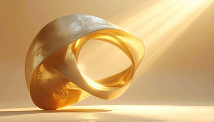 Golden M?bius strip in soft light