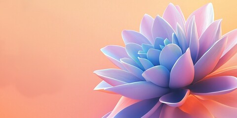 A beautiful gradient background featuring a close-up of an abstract flower rendered in soft pastel colors with a blurred soft focus, creating calmness