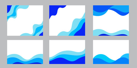 Obraz premium abstract waves background, blue header and footer waves design