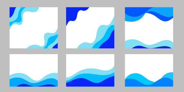 abstract waves background,  blue header and footer waves design