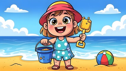 little girl on the beach