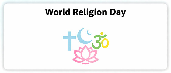 World Religion Day with various religious symbols, promoting unity and understanding