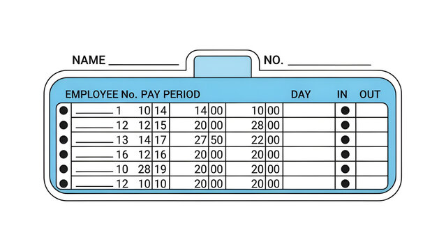 Employee work hours logged on a timesheet with various shifts and pay periods recorded