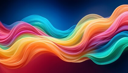 High-Energy Abstract Wallpaper with Multicolor Ribbon Waves in Neon Blue, Green, Red, and Yellow