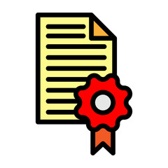 License Paper Vector Filled Icon Design