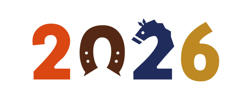 新年の文字の書き文字素材　2026