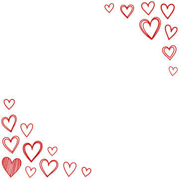 Red heart shape border on corner