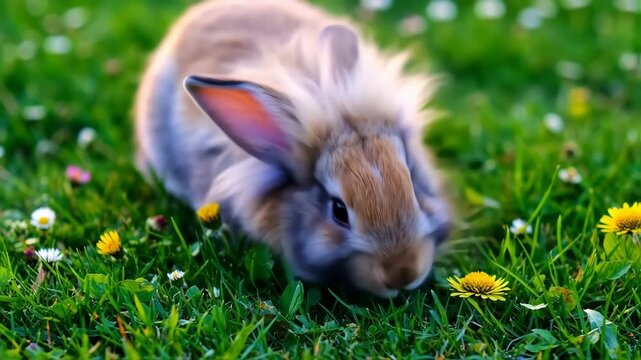rabbit on green grass