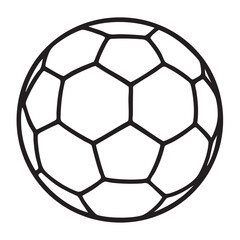 Fototapeta premium A simple black and white illustration depicts a classic soccer ball with pentagonal and hexagonal panels