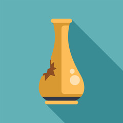 Clay vase showing cracks and damages, representing fragility, imperfection, or the passage of time