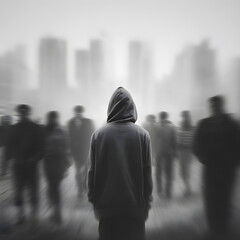 Blurred City Crowd in Motion