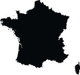 Silhouette of France Map on Transparent Background