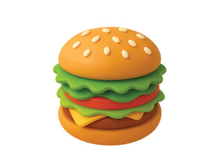 Burger icon 3d illustration render