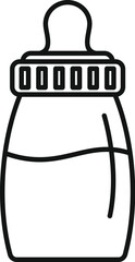 Simple line drawing of a baby bottle filled with milk, symbolizing infant care and nourishment