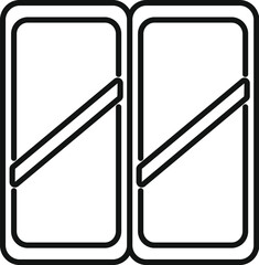 Fototapeta premium Folding double glass door ensuring effective use of space, perfect for modern architectural projects