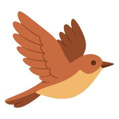 cute sparrow bird flying animal flat color vector illustration template design