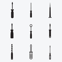 Obraz premium Black and white vector electric cable icon set illustration