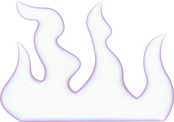 Bubble Holographic Iridescent Fire Flame Symbol High Quality Isolated