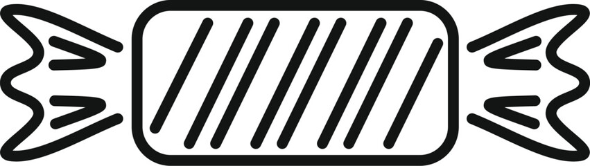 Candy icon with wrapper presenting a delicious sweet dessert