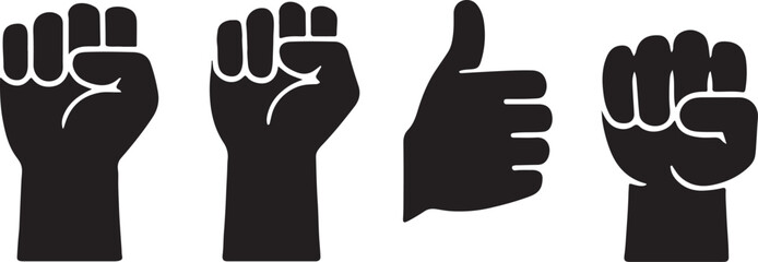 PrintFist and thumbs up hand gestures in silhouette