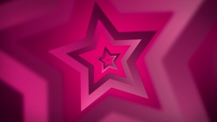 Rotating spinning 3D star abstract shape generates neon tunnel illusion on a light gradient background motion graphics twirling vivid visual effects and a dynamic pattern backdrop colours pink magenta - Powered by Adobe