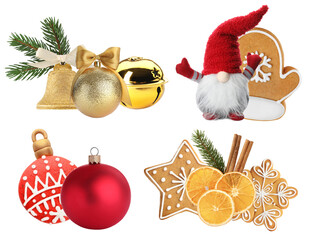 festive arrangement with a charming christmas gnome, gingerbread cookies, golden bells, and natural holiday spices.