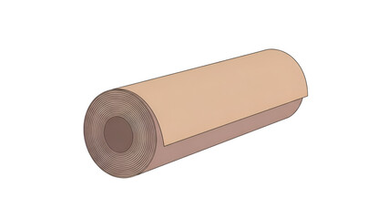 A roll of brown paper, possibly for wrapping or crafting, is shown against a white background.