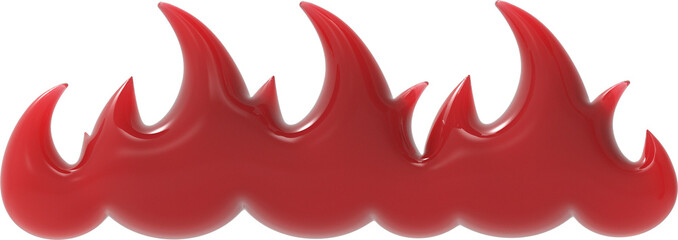 Red Fire Flame 3D Symbol High Quality Isolated