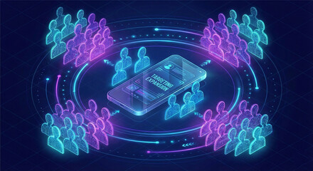  Lookalike Audience Targeting

“A group of glowing user silhouettes being duplicated and mirrored around a smartphone, symbolizing lookalike audience expansion, precise and futuristic style.”