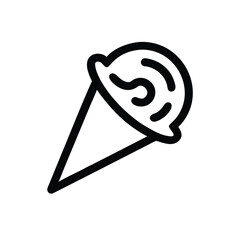 Minimalist Ice Cream Cone Dessert Outline Icon
