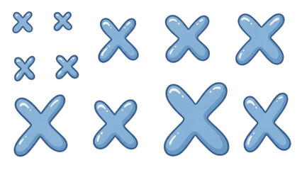 Obraz premium Collection of blue bubbly X shapes in various sizes