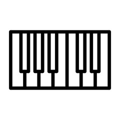 Piano Keys Vector Line Icon Design