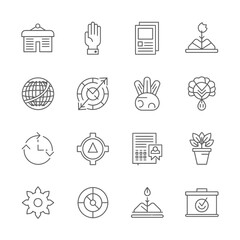 Modern line art icons set perfect for business, education, and environmental themes with a clean, minimalist style for versatile designs and visual appeal