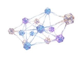 Abstract Neural Network With Glowing Nodes And Connected Lines In Blue And Purple Hues