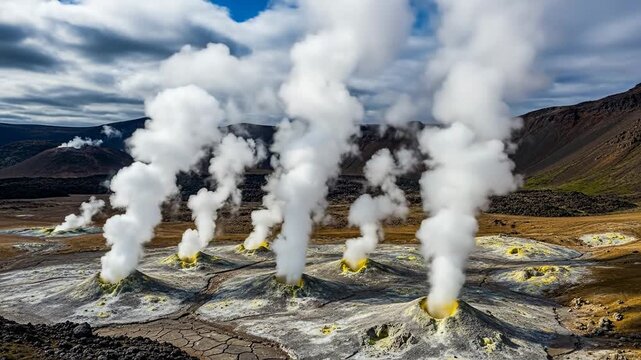 Geothermal Area Hverir - A Landscape of Steam and Sulfur.