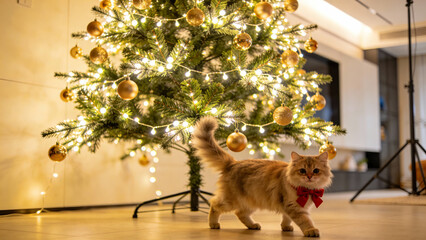 Behind the Scenes of Christmas Cat Photography Shoot in Studio with Lighting Equipment