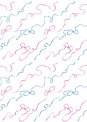 Ribbon Pattern. It gives a bright and comfortable feeling, and the patterns can be seamlessly combined, making it suitable for use as fabric patterns or on gift wrapping paper.