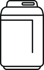 Soda can outline illustrating refreshment container for drinks or soft drinks