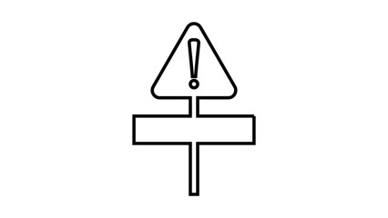 Minimal alert icon, warning symbol, exclamation mark in triangle, notification sign, danger alert vector illustration, attention indicator, warning UI element, emergency alert design