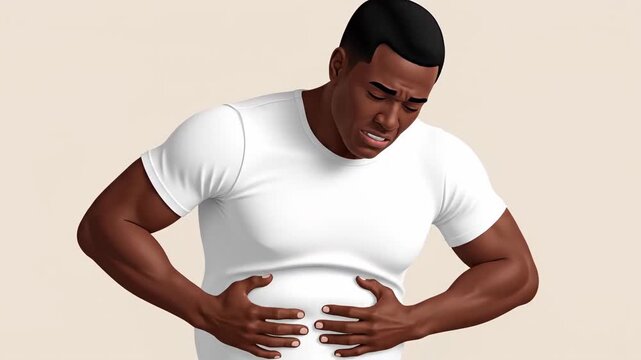 Man Experiencing Stomach Pain: A Visual Journey of Discomfort and Distress