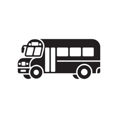 bus school transport icon flat vector simple silhouette