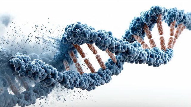 Abstrakte DNA-Struktur in moderner wissenschaftlicher Darstellung