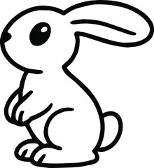 rabbit side profile illustration for logo mascot design
