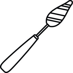 Palette knife illustrating art and craft drawing with outline style