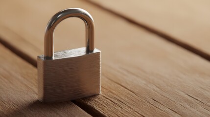  Metal padlock on wood, representing security and trust in a close-up view.