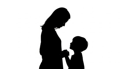 Silhouette mother and son