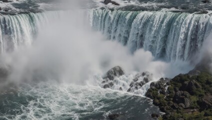 Powerful Niagara Falls cascade