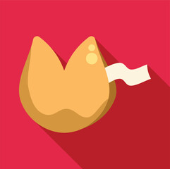 Fortune cookie with a paper message showing luck and prophecy