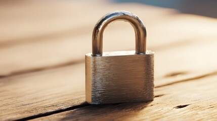  Metal padlock on wood, representing security and trust in a close-up view.