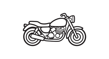 Fototapeta premium Clean and minimalist black and white line art illustration of a classic motorcycle, ideal for web icons, mobile apps, graphic design projects, or automotive themes